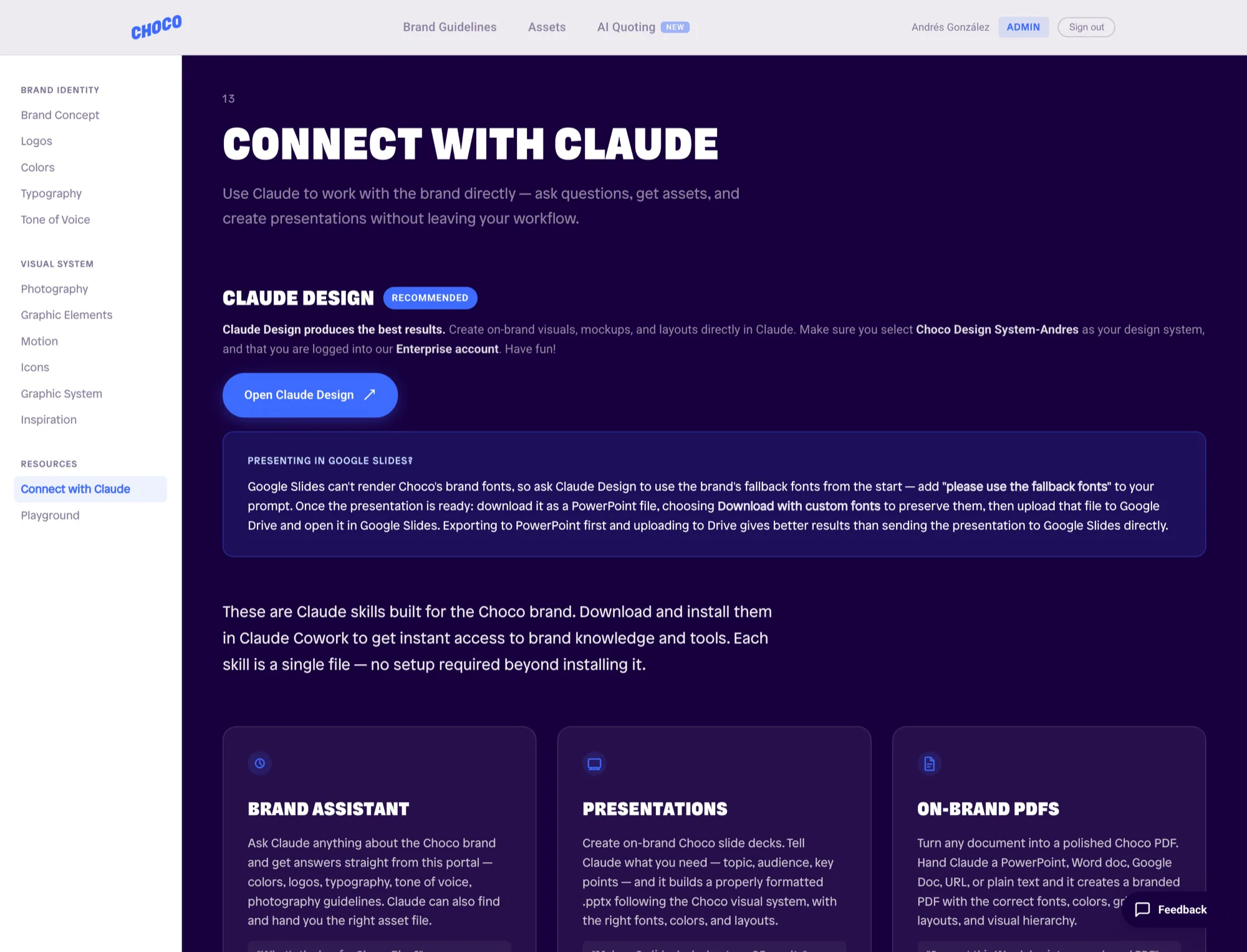 Choco Brand Portal screenshot